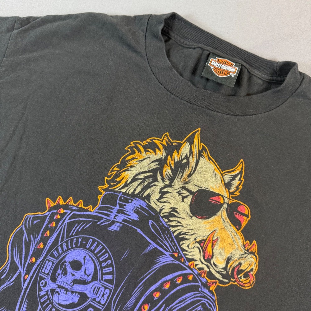 Harley-Davidson Make Some Noise Hog Graphic T-Shirt Black Mens Large Taboo LA